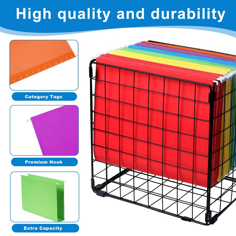LACCHOUFEE 30 Pack Hanging File Folders  Letter Size with 1/5-Cut Adjustable Tabs  6 Selected Color - File Folder Organizer for Filing Cabinet Office Home  Designed for Bulky Files  Medical Charts - Image 3